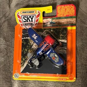 NIP Matchbox Sky Busters Gee Bee Blue and Red Die Cast Plane